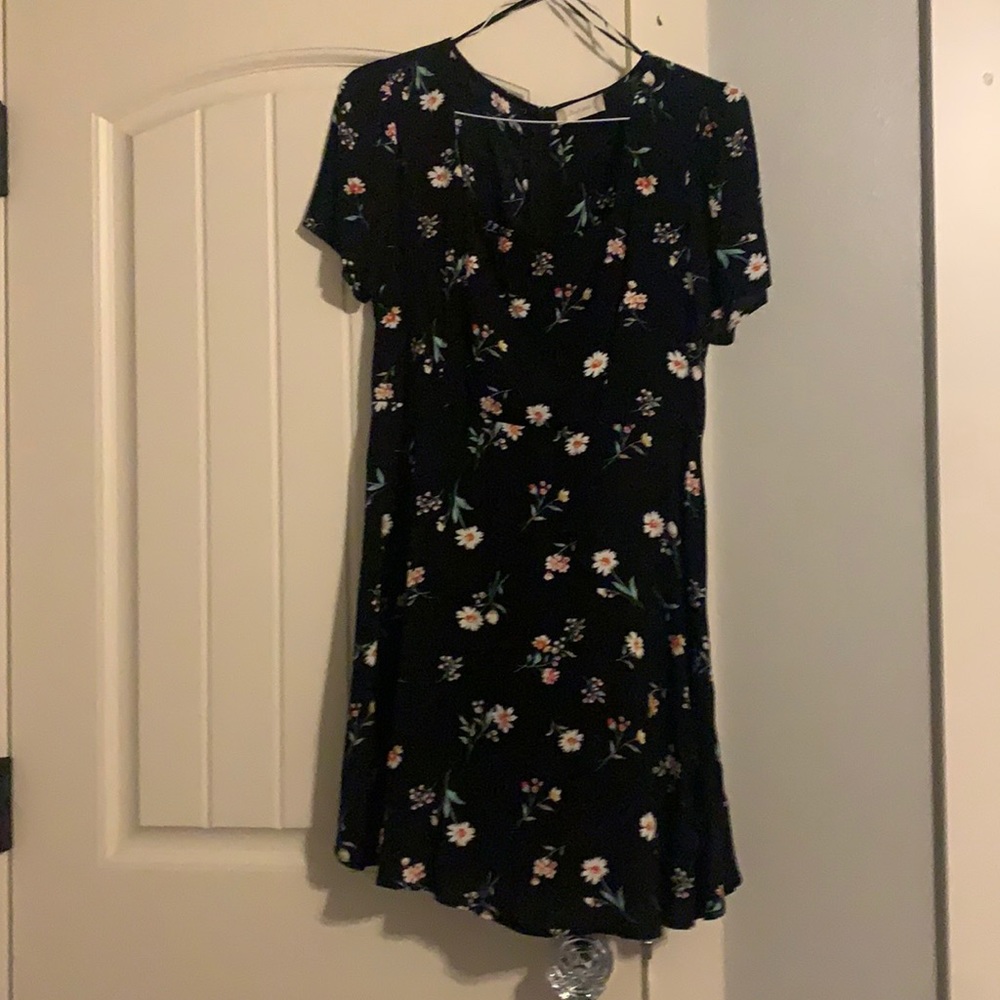 Black floral altard state dress